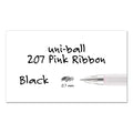 uniball Signo 207 Gel Pen, Retractable, Medium 0.7 mm, Black Ink, Pink Barrel, 2/Pack