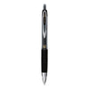 uniball Signo 207 Gel Pen, Retractable, Micro 0.5 mm, Black Ink, Smoke/Black Barrel, Dozen