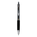uniball Signo 207 Gel Pen, Retractable, Micro 0.5 mm, Black Ink, Smoke/Black Barrel, Dozen