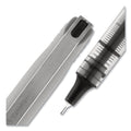 uniball VISION Needle Roller Ball Pen, Stick, Fine 0.7 mm, Assorted Ink Colors, Silver Barrel, 8/Pack