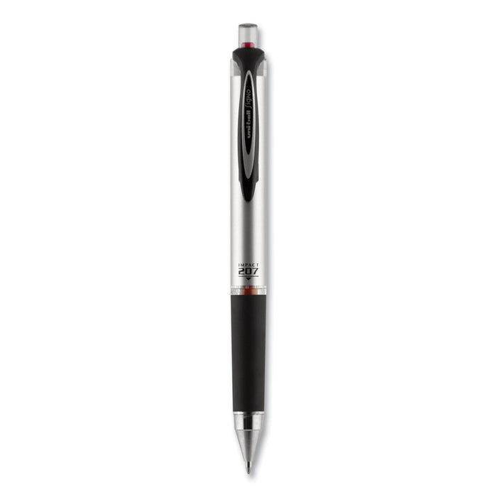 uniball 207 Impact Gel Pen, Retractable, Bold 1 mm, Red Ink, Black/Red Barrel