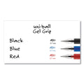 uniball Signo GRIP Gel Pen, Stick, Medium 0.7 mm, Blue Ink, Silver/Blue Barrel, Dozen