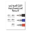 uniball 207 Mechanical Pencil with Lead and Eraser Refills, 0.7 mm, HB (#2), Black Lead, Assorted Barrel Colors, 3/Set