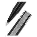 uniball Roller Ball Pen, Stick, Micro 0.5 mm, Black Ink, Black Matte Barrel, Dozen