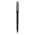 uniball Roller Ball Pen, Stick, Fine 0.7 mm, Black Ink, Black Matte Barrel, Dozen