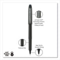 uniball Grip Roller Ball Pen, Stick, Micro 0.5 mm, Black Ink, Black Barrel, Dozen