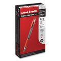 uniball Signo GRIP Gel Pen, Stick, Medium 0.7 mm, Red Ink, Silver/Red Barrel, Dozen