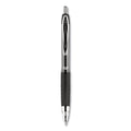 uniball Signo 207 Gel Pen, Retractable, Medium 0.7 mm, Black Ink, Smoke/Black Barrel, Dozen