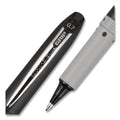 uniball Grip Roller Ball Pen, Stick, Fine 0.7 mm, Black Ink, Black Barrel, Dozen