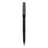 uniball Roller Ball Pen, Stick, Micro 0.5 mm, Green Ink, Black Matte Barrel, Dozen
