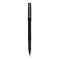 uniball Roller Ball Pen, Stick, Micro 0.5 mm, Green Ink, Black Matte Barrel, Dozen
