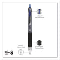 uniball Signo 207 Gel Pen, Retractable, Bold 1 mm, Blue Ink, Black/Blue Barrel, Dozen