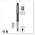 uniball Grip Roller Ball Pen, Stick, Fine 0.7 mm, Black Ink, Black Barrel, Dozen