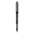 uniball VISION Roller Ball Pen, Stick, Micro 0.5 mm, Black Ink, Black/Gray Barrel, Dozen