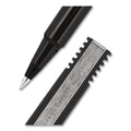 uniball Roller Ball Pen, Stick, Micro 0.5 mm, Black Ink, Black Matte Barrel, 36/Pack
