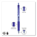 uniball Signo Gel Pen, Retractable, Medium 0.7 mm, Blue Ink, Blue/Metallic Accents Barrel, Dozen