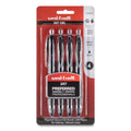 uniball Signo 207 Gel Pen, Retractable, Medium 0.7 mm, Black Ink, Translucent Black Barrel, 4/Pack