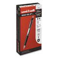 uniball Signo Gel Pen, Retractable, Medium 0.7 mm, Black Ink, Black/Metallic Accents Barrel, Dozen
