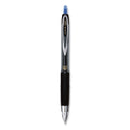 uniball Signo 207 Gel Pen, Retractable, Micro 0.5 mm, Blue Ink, Smoke/Black/Blue Barrel, Dozen