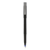 uniball Roller Ball Pen, Stick, Micro 0.5 mm, Blue Ink, Black Barrel, 72/Pack