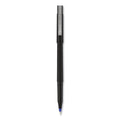 uniball Roller Ball Pen, Stick, Micro 0.5 mm, Blue Ink, Black Barrel, 72/Pack