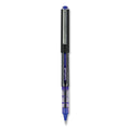 uniball VISION Roller Ball Pen, Stick, Micro 0.5 mm, Blue Ink, Blue/Gray Barrel, Dozen