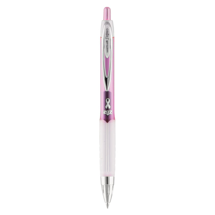uniball 207 Office Pack Gel Pen, Retractable, Medium 0.7 mm, Black Ink, Pink Barrel, 36/Pack