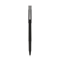 uniball Roller Ball Pen, Stick, Micro 0.5 mm, Black Ink, Black Matte Barrel, Dozen