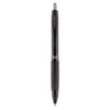 uniball 307 Gel Pen, Retractable, Micro 0.5 mm, Black Ink, Black Barrel, Dozen