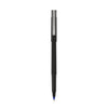 uniball Roller Ball Pen, Stick, Micro 0.5 mm, Black Ink, Black Matte Barrel, 36/Pack