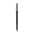 uniball Roller Ball Pen, Stick, Micro 0.5 mm, Black Ink, Black Matte Barrel, 36/Pack