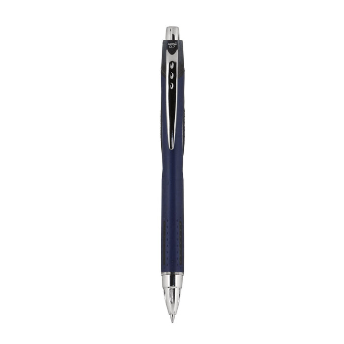 uniball Jetstream Retractable Ballpoint Pen, Fine 0.7 mm, Black Ink, Blue Barrel