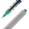 uniball VISION Roller Ball Pen, Stick, Fine 0.7 mm, Evergreen Ink, Gray Barrel, Dozen
