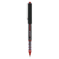 uniball VISION Roller Ball Pen, Stick, Micro 0.5 mm, Red Ink, Gray/Red Barrel, Dozen