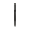 uniball Roller Ball Pen, Stick, Micro 0.5 mm, Black Ink, Black Barrel, 72/Pack