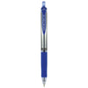 uniball Signo Gel Pen, Retractable, Medium 0.7 mm, Blue Ink, Blue/Metallic Accents Barrel, Dozen