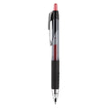uniball Signo 207 Gel Pen, Retractable, Micro 0.5 mm, Red Ink, Smoke/Black/Red Barrel, Dozen