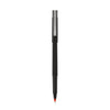 uniball Roller Ball Pen, Stick, Fine 0.7 mm, Red Ink, Black Matte Barrel, Dozen