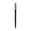 uniball Roller Ball Pen, Stick, Fine 0.7 mm, Red Ink, Black Matte Barrel, Dozen