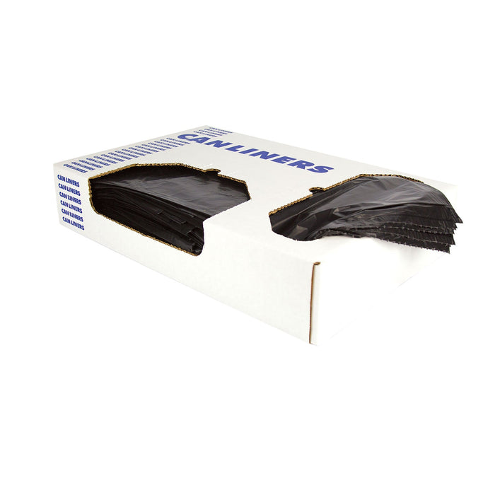Heritage Linear Low-Density Can Liners—Flat Fold, Dual-Dispensing, 45 gal, 1.5 mil, 40 x 46, Black, 100/Carton