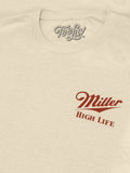Miller High Life The Champagne of Beers Double Sided Logo T-Shirt by Tee Luv