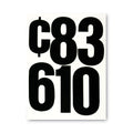 Chartpak Press-On Vinyl Numbers, Self Adhesive, Black, 6"h, 21/Pack
