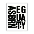 Chartpak Press-On Vinyl Uppercase Letters, Self Adhesive, Black, 4"h, 58/Pack