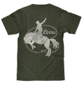 Tee Luv x Comfort Colors Faded Coors Rodeo Cowboy Left Chest Pocket T-Shirt - Moss Green by Tee Luv