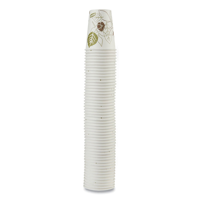 Dixie Pathways Paper Hot Cups, 8 oz, White/Green, 50/Pack