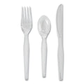 Dixie Heavyweight Polystyrene Cutlery, Clear, Knives/Spoons/Forks, 180/Pack, 10 Packs/Carton