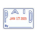COSCO 2000PLUS Model S 360 Two-Color Message Dater, 1.75 x 1, "Paid," Self-Inking, Blue/Red