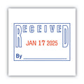 COSCO 2000PLUS Model S 360 Two-Color Message Dater, 1.75 x 1, "Received", Self-Inking, Blue/Red
