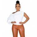 One Shoulder Puff Sleeve Top by The House of Stylez
