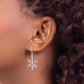 Snowflake Dangle Silver Earrings by Fine Color Jewels